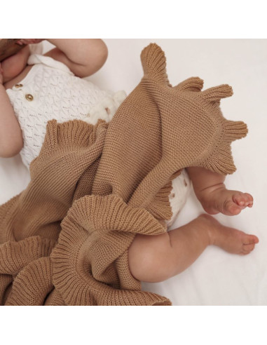 FRILL baby blanket - MOCHA